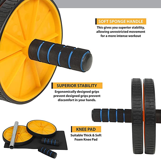 Compact double wheel ab roller for easy storage