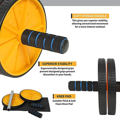 Compact double wheel ab roller for easy storage