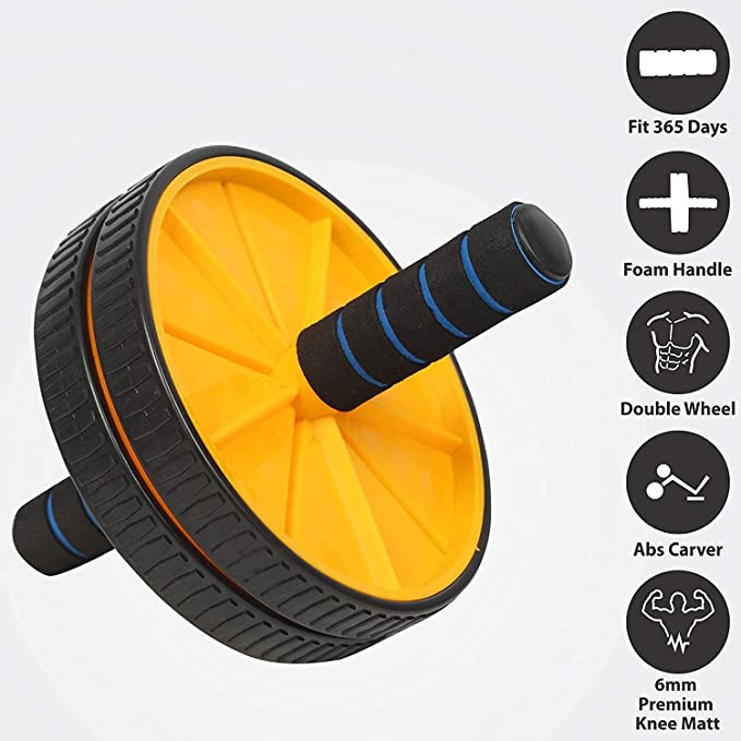 Close-up of ab roller comfortable handle grip