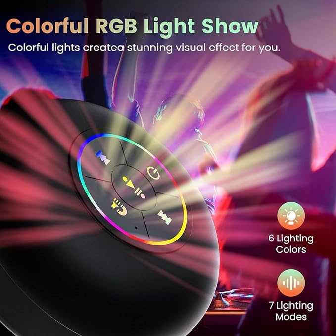 Mini Bluetooth Shower Speaker with RGB colorful lights