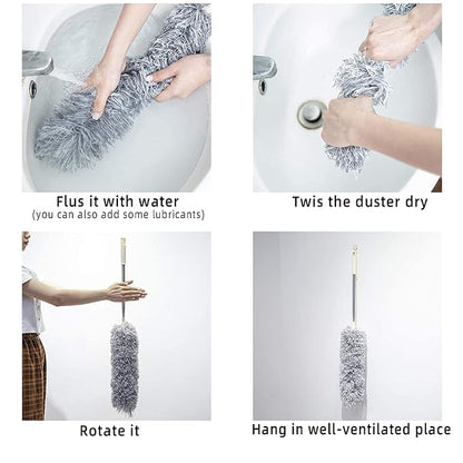 Telescopic duster cleaning ceiling fan blades