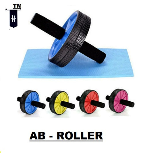 Double wheel ab roller for gym exercise