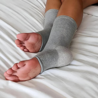 Gel heel protector used during home relaxation