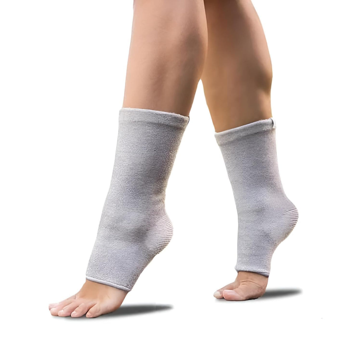 Gel heel protector worn on foot