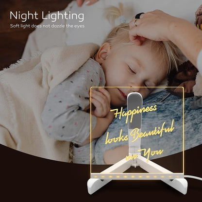 LED acrylic writing pad as desk decoration