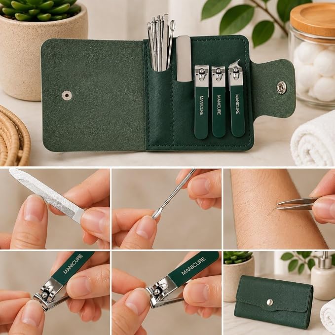 Compact travel case for manicure pedicure kit
