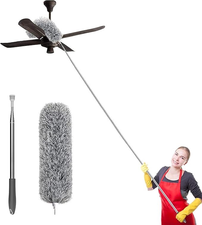 Long handle microfiber feather ceiling duster