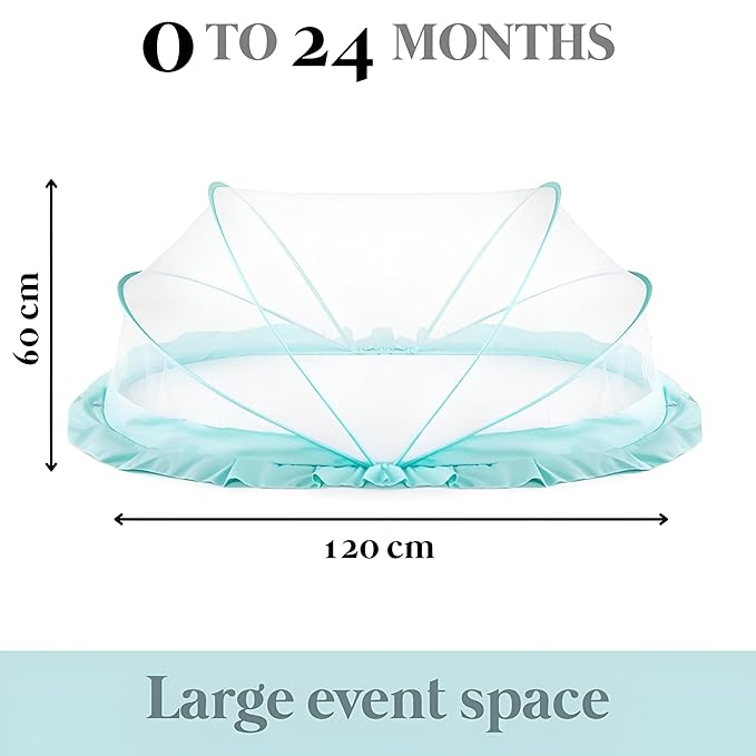 Mosquito net installed on baby crib