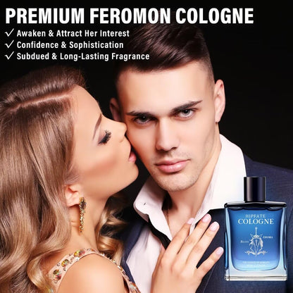 Applying pheromone cologne spray for men