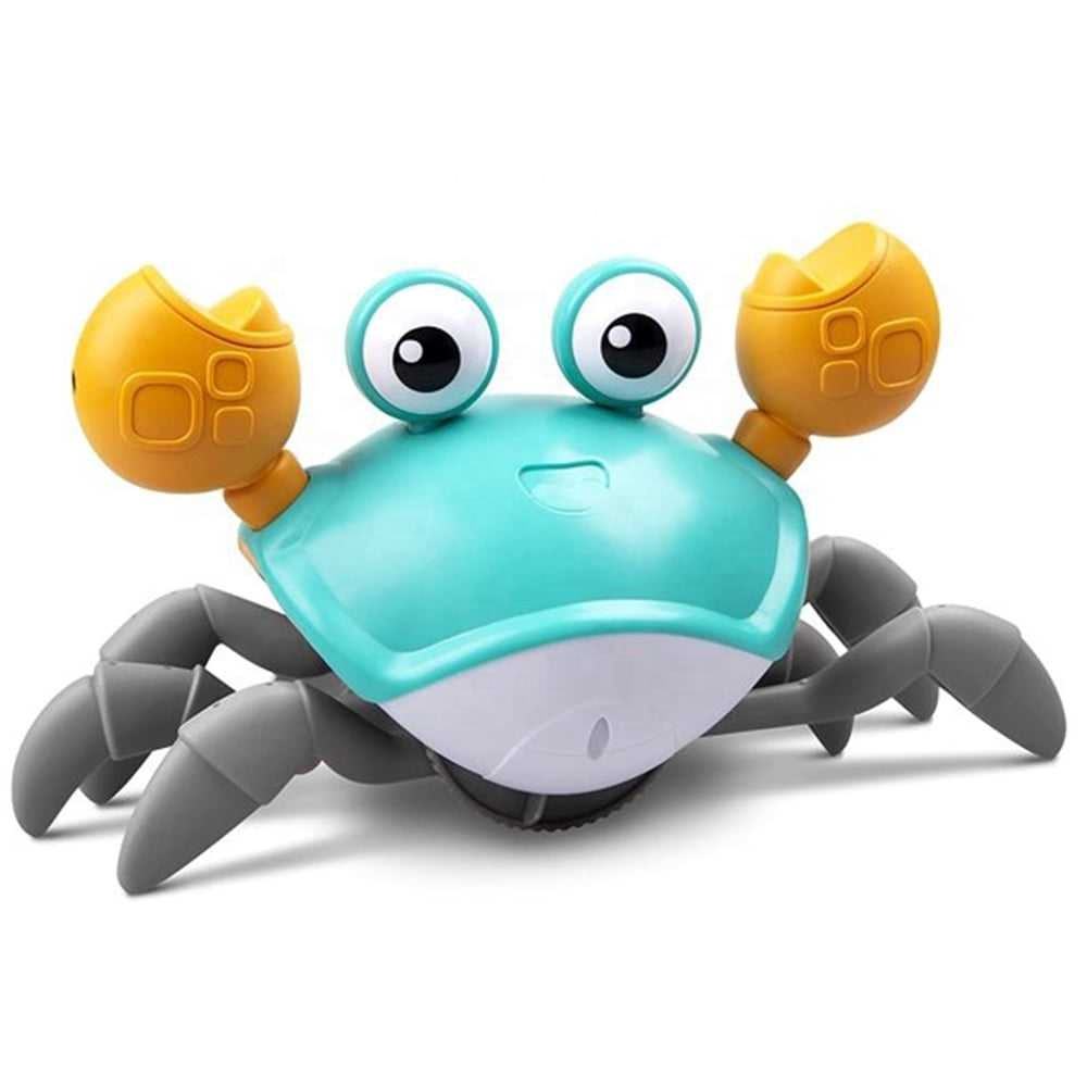 Child-safe ABS plastic crawling crab toy featuring glowing LED lights