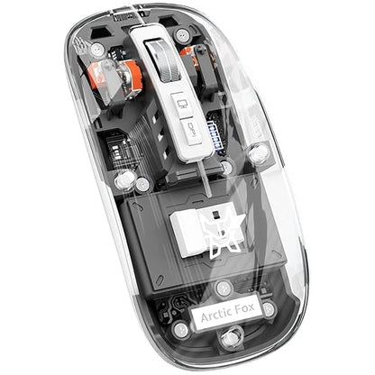 Transparent wireless and Bluetooth rechargeable mouse
