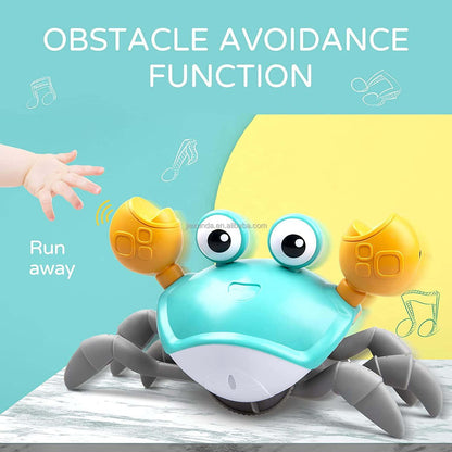 USB rechargeable interactive crawling crab toy with charging cable