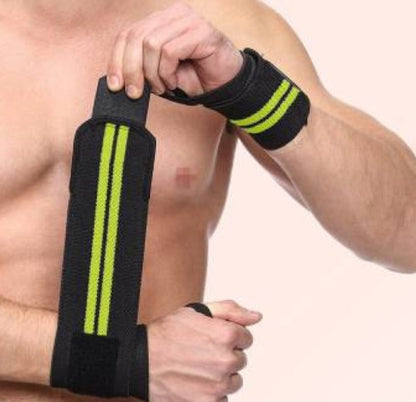 Wrist supporter worn during gym workout