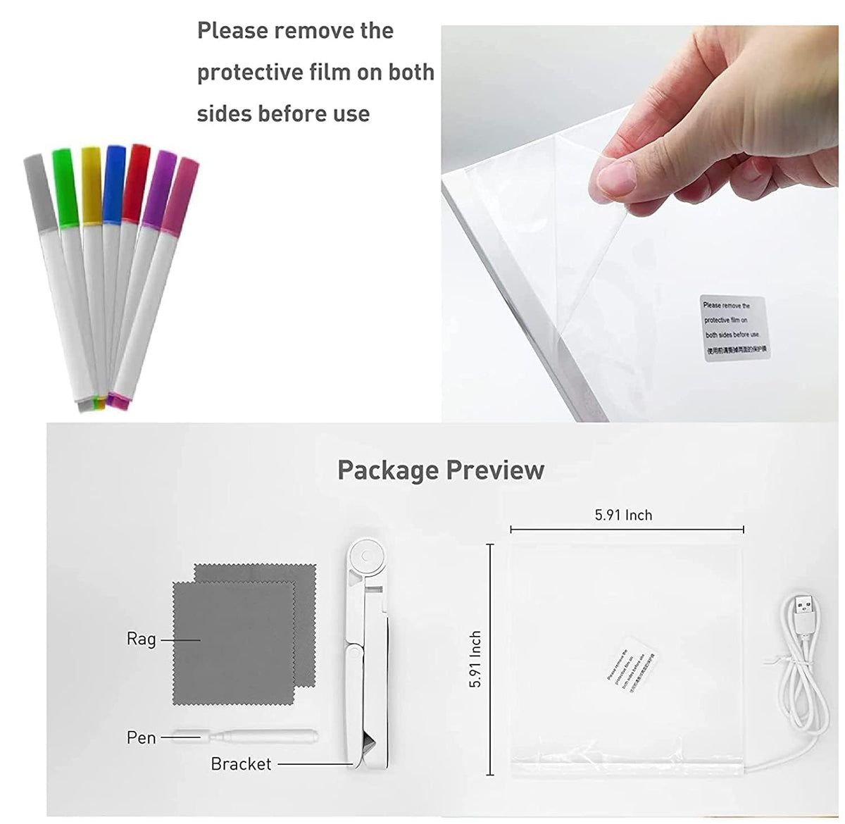 Writing and drawing on LED acrylic pad